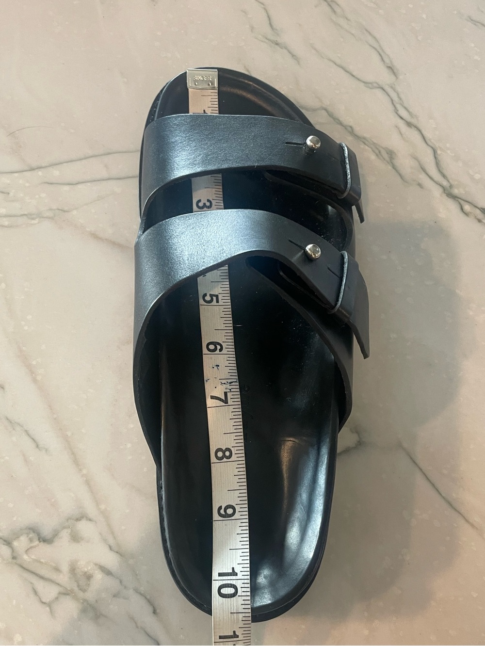 Women’s JENNI KAYNE Hutton Slide Sandals Shoes in black leather-Size 40, US 10 - Picture 7 of 7